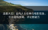 凌晨大瓜！业内人士在神马电影现身，引出猛料传闻，评论数破万