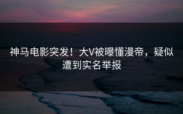 神马电影突发！大V被曝懂漫帝，疑似遭到实名举报
